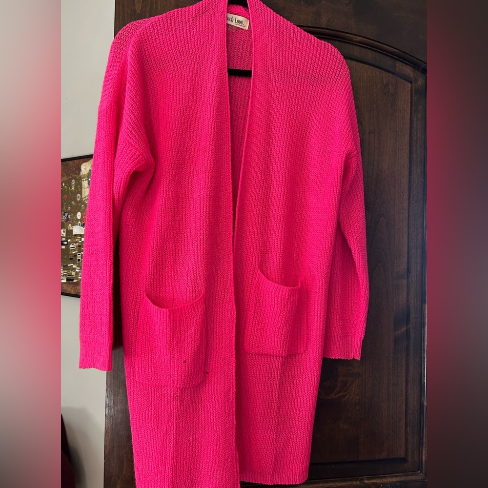 Peach Love California Vibrant Pink Sweater